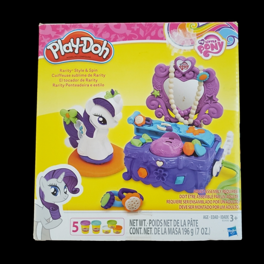 Play-Doh My Little Pony Rarity Style & Spin, EUC